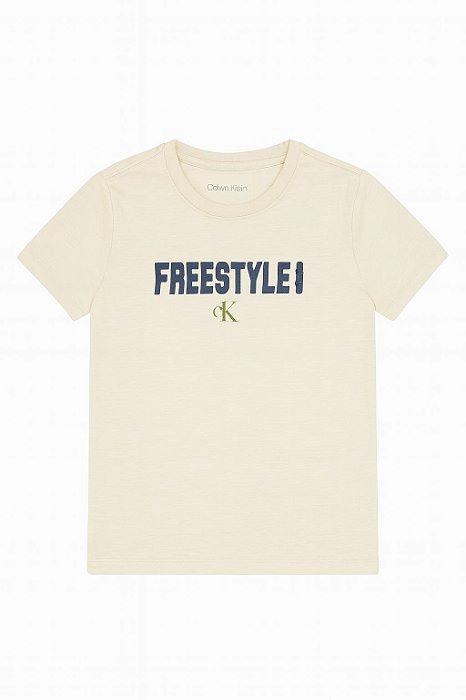 Camiseta Infantil Menino Calvin Klein Bege Freestyle