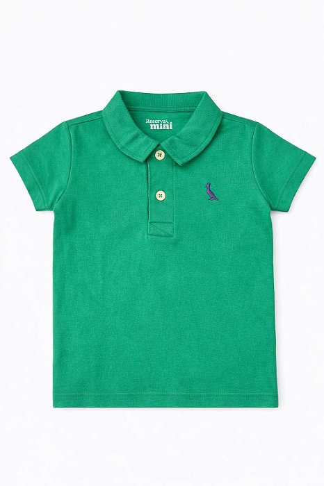 Camiseta Infantil Menino Reserva Gola Polo Verde Bordado