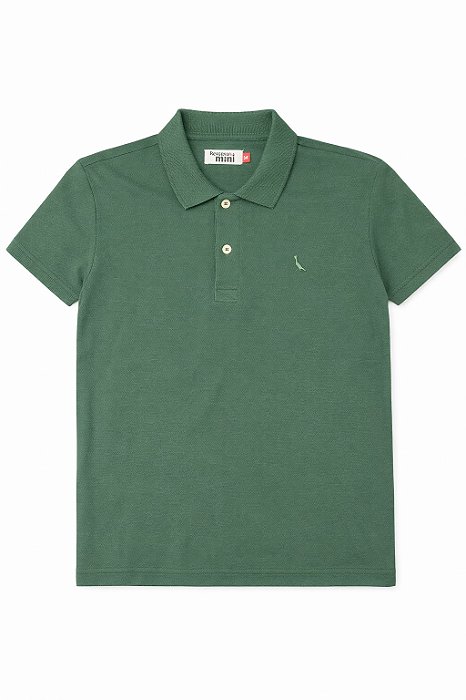 Camiseta Infantil Menino Reserva Gola Polo Verde Escuro Bordado