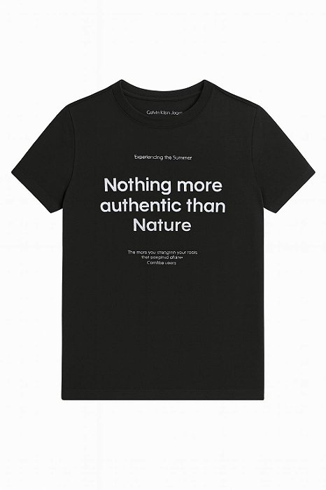 Camiseta Infantil Menino Calvin Klein Manga Curta Preta Nothing More