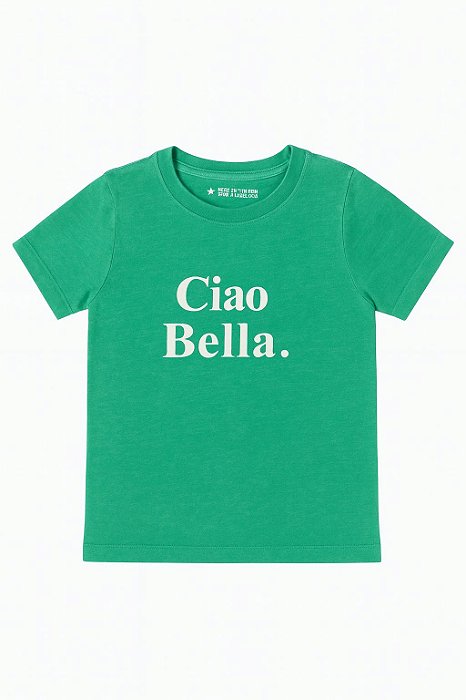Camiseta Infantil Menino SergioK Manga Curta Verde Ciao Bella