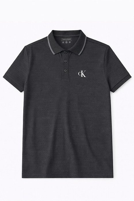 Camiseta Infantil Menino Calvin Klein Gola Polo Preta