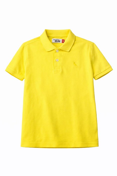 Camiseta Infantil Menino Reserva Gola Polo Amarela Logo Bordada