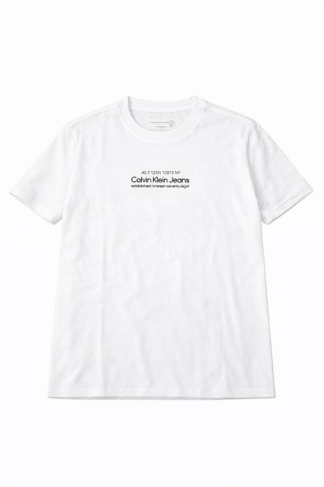 Camiseta Infantil Menino Calvin Klein Branca Logo Frontal Registered