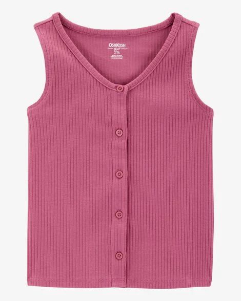 Regata Infantil Menina Oshkosh Botões Bordô Canelada