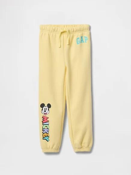 Calça Infantil GAP Moletom Amarela Mickey Forrada Fleece