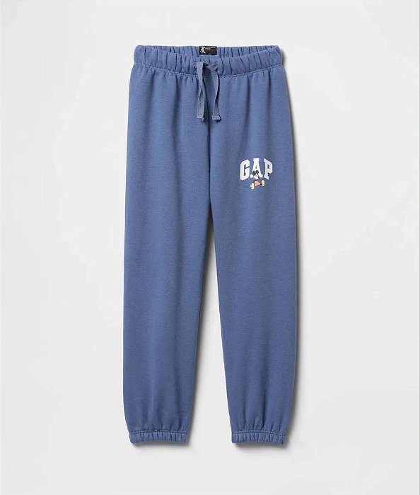 Calça Infantil GAP Moletom Azul Mickey Forrada Fleece