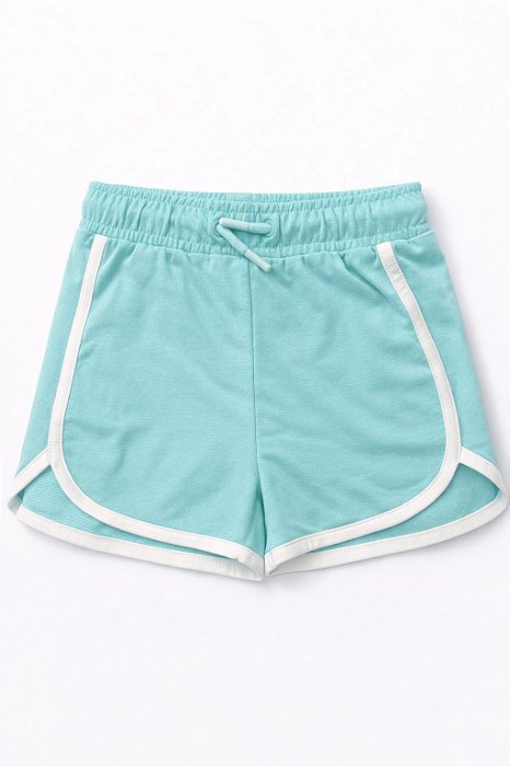 Shorts Infantil Menina Verde Detalhe Branco