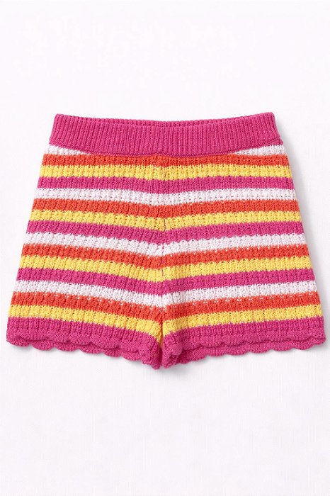 Shorts Infantil Menina Jessica Simpson Crochê Listras Coloridas