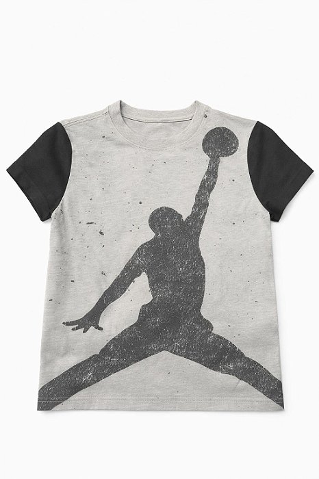 Camiseta Infantil Menino Air Jordan Cinza Logo