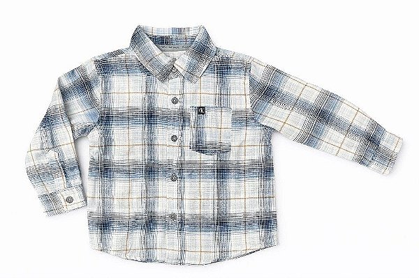CAMISA INFANTIL MENINO CALVIN KLEIN MANGA LONGA XADREZ