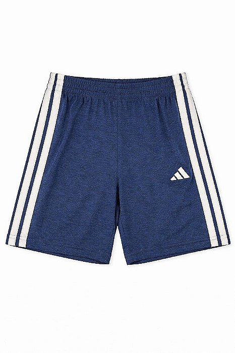 BERMUDA INFANTIL MENINO ADIDAS AZUL LISTRAS BEGE DRY FIT