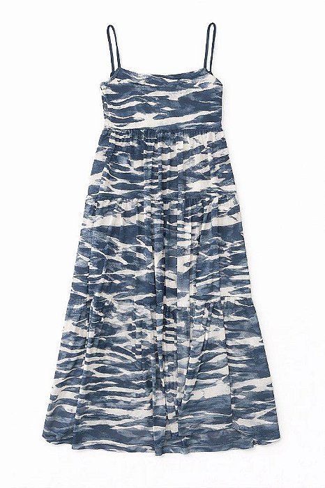 VESTIDO INFANTIL CALVIN KLEIN MIDI ESTAMPA AQUARELADA TULE