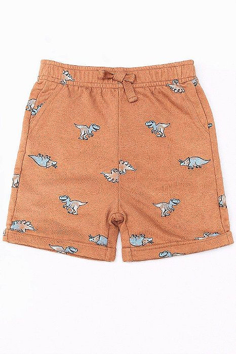 BERMUDA INFANTIL MENINO PEKKLE CARAMELO DINOSSAURO