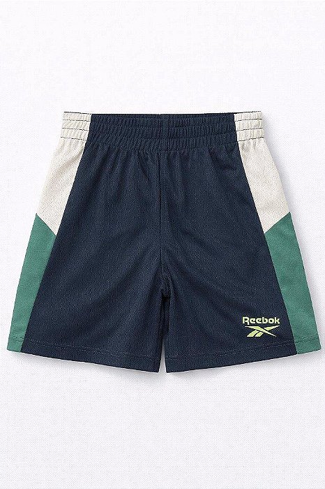 BERMUDA INFANTIL MENINO REEBOK DRY FIT AZUL MARINHO COM VERDE