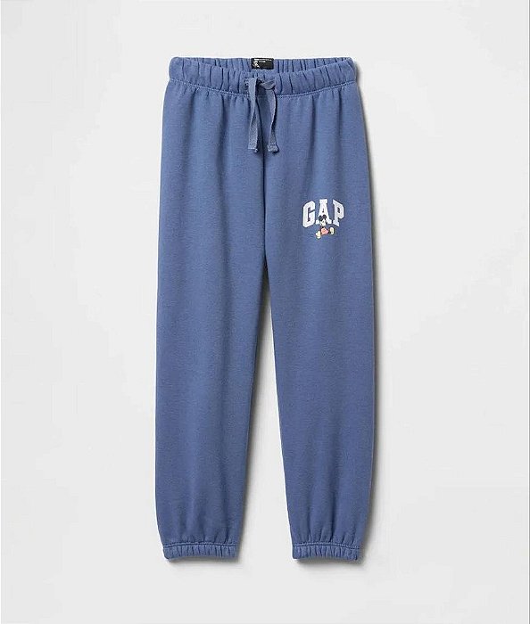 CALÇA INFANTIL GAP MOLETOM AZUL MICKEY FORRADA FLEECE