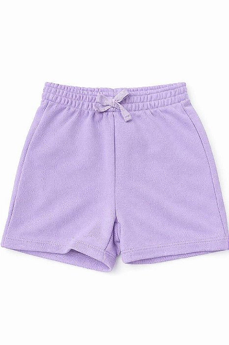 SHORTS INFANTIL MENINA PEKKLE LILÁS COM LAÇO ALGODÃO CONFORTÁVEL