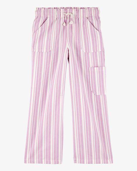CALÇA WIDE LEG INFANTIL MENINA OSHKOSH LILÁS LISTRAS