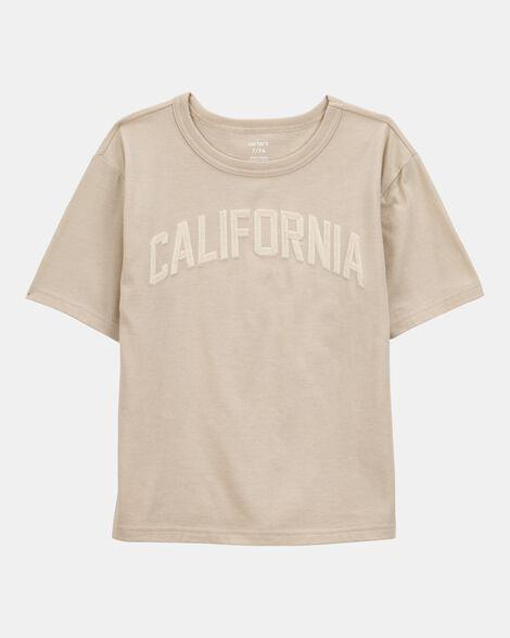 CAMISETA INFANTIL MENINO MANGA CURTA CARTERS BEGE CALIFÓRNIA