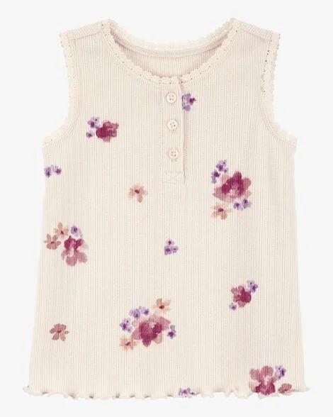 REGATA INFANTIL MENINA OSHKOSH RENDA BEGE COM FLORES CANELADA