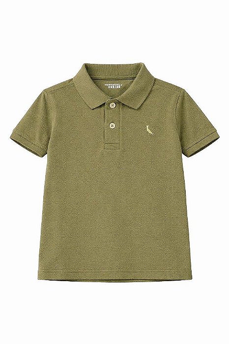 CAMISETA INFANTIL MENINO RESERVA GOLA POLO VERDE COM BORDADO