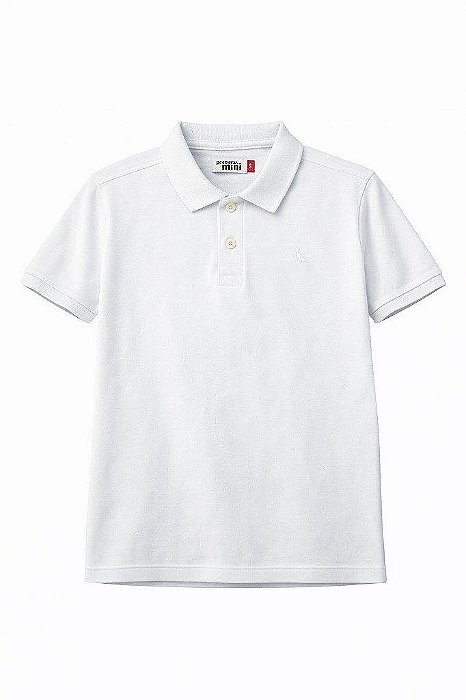 CAMISETA INFANTIL MENINO RESERVA GOLA POLO BRANCA COM BORDADO