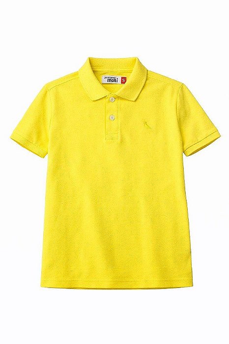 CAMISETA INFANTIL MENINO RESERVA GOLA POLO AMARELA LOGO BORDADA