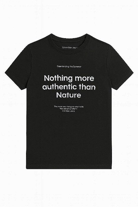 CAMISETA INFANTIL MENINO CALVIN KLEIN MANGA CURTA PRETA NOTHING MORE