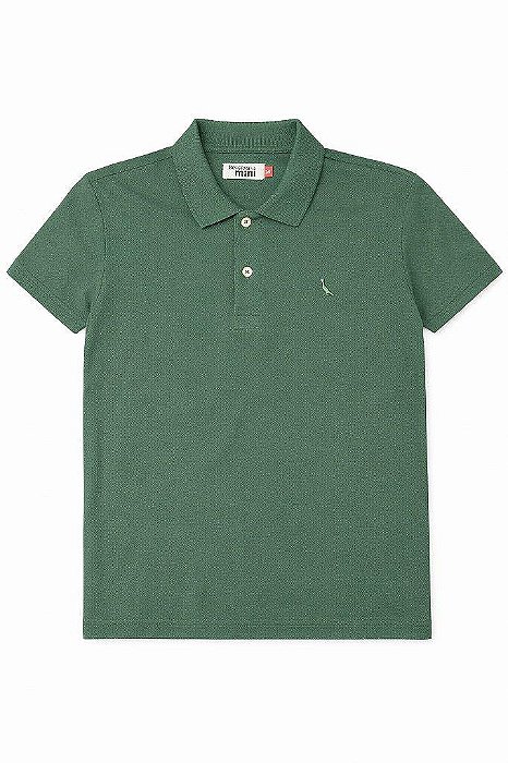 CAMISETA INFANTIL MENINO RESERVA GOLA POLO VERDE ESCURO BORDADO
