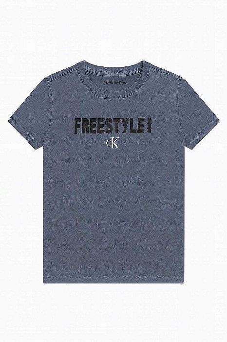 CAMISETA INFANTIL MENINO CALVIN KLEIN AZUL MARINHO FREESTYLE
