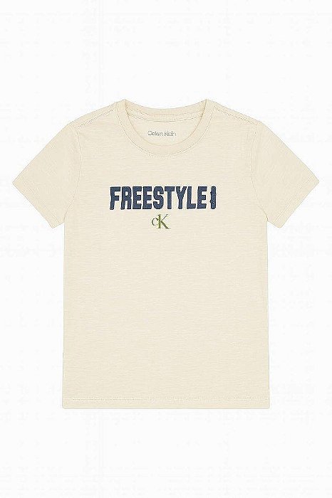 CAMISETA INFANTIL MENINO CALVIN KLEIN BEGE FREESTYLE