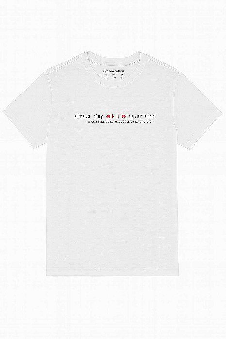CAMISETA INFANTIL MENINO CALVIN KLEIN BRANCA ALWAYS PLAY