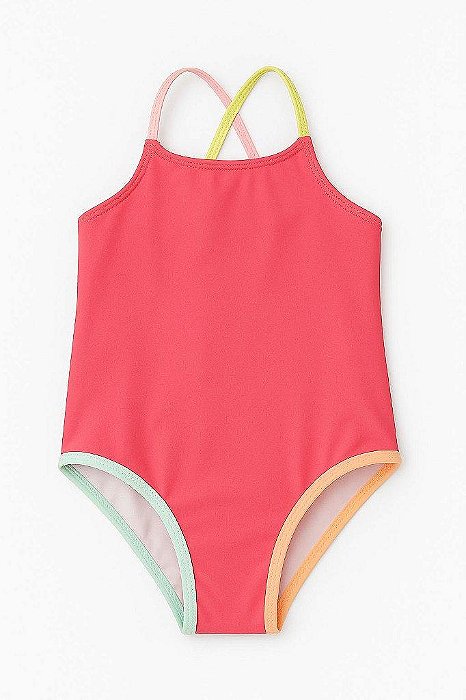 MAIÔ WONDER NATION ROSA ALÇAS COLORIDAS - PRAIA - PROTEÇÃO SOLAR