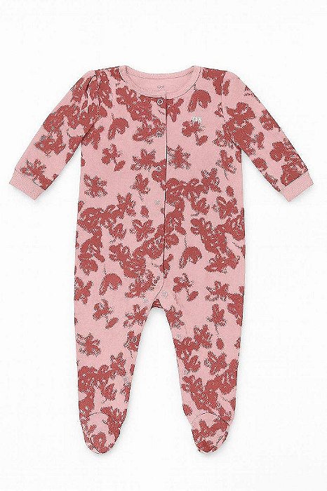 MACACÃO INFANTIL MENINA CALVIN KLEIN BORDÔ FLORAL
