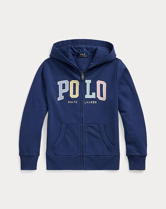JAQUETA INFANTIL POLO RALPH LAUREN AZUL MARINHO LOGO TONS CLAROS