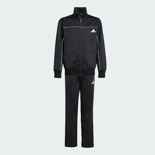 CONJ INFANTIL ADIDAS 2 PEÇAS DRY FIT PRETO JAQUETA E CALÇA