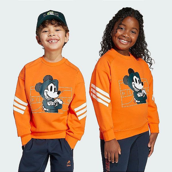 MOLETINHO INFANTIL ADIDAS LARANJA MICKEY ALGODÃO