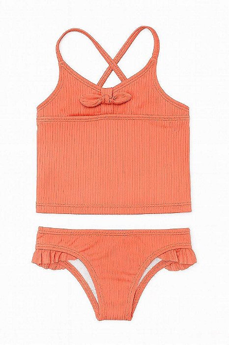 BIQUINI INFANTIL MENINA WONDER NATION - LARANJA CANELADO - PROTEÇÃO SOLAR