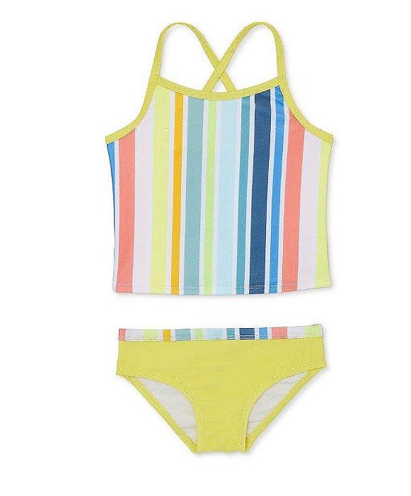 BIQUINI INFANTIL MENINA WONDER NATION - AMARELO LISTRAS - PROTEÇÃO SOLAR