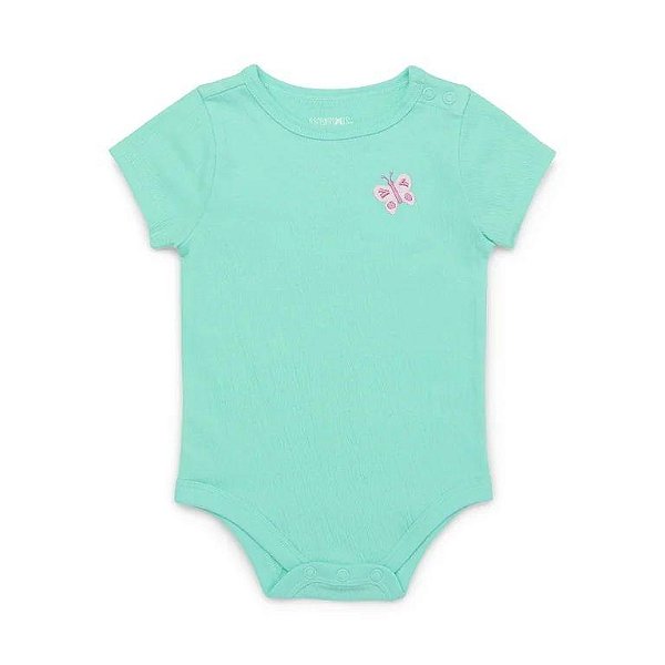 BODY INFANTIL MENINA GARANIMALS VERDE BORBOLETA IMPORTADO