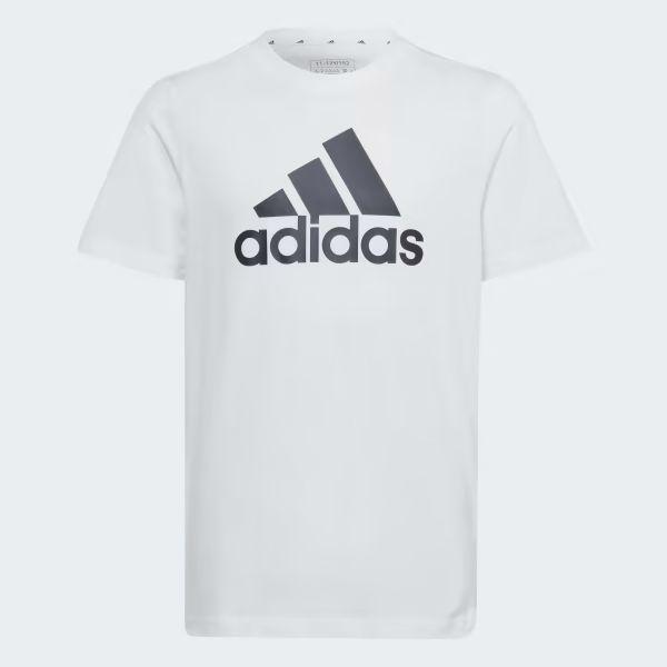 CAMISETA INFANTIL MENINO ADIDAS BRANCA LOGO PRETA