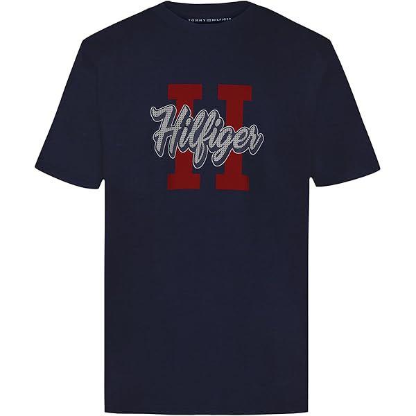 CAMISETA INFANTIL MENINO TOMMY HILFIGER AZUL MARINHO LOGO FRONTAL