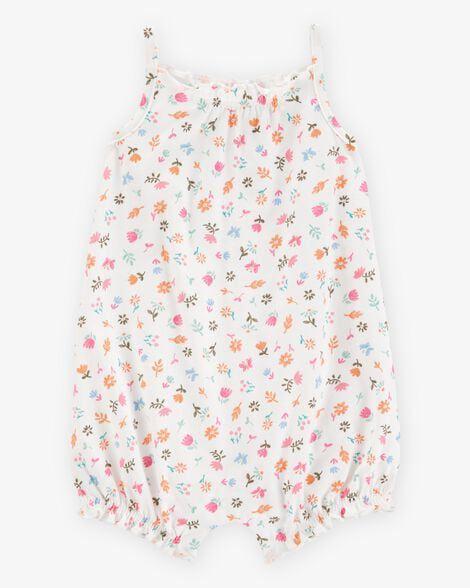 ROMPER INFANTIL MENINA CARTERS BRANCO FLORES