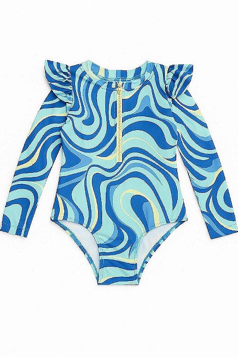 MAIÔ INFANTIL WONDER NATION AZUL E VERDE - PROTEÇÃO SOLAR - IMPORTADO