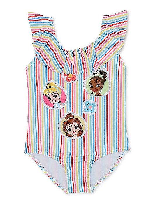 MAIÔ INFANTIL DISNEY PRINCESAS - PRAIA - PROTEÇÃO SOLAR