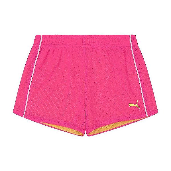 Shorts Infantil Menina Puma Pink com Logo Neon