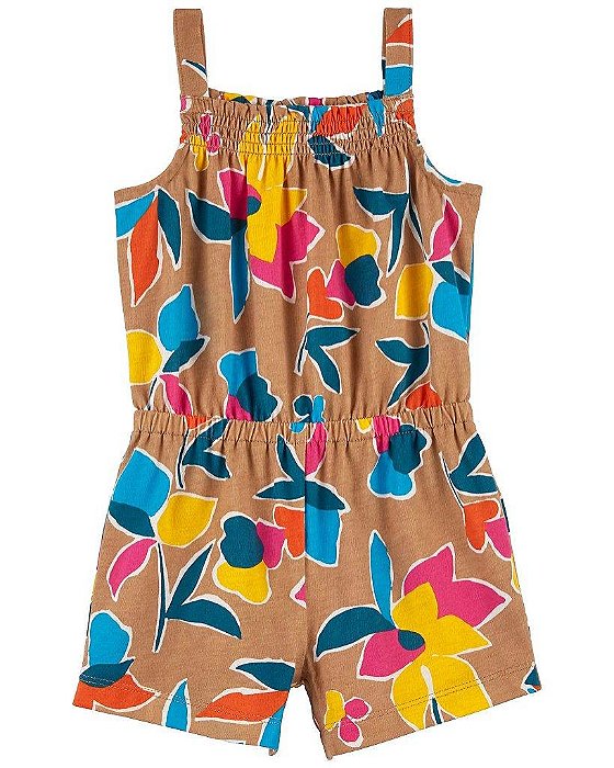 MACAQUINHO INFANTIL MENINA CARTERS ALÇA CARAMELO FLORES