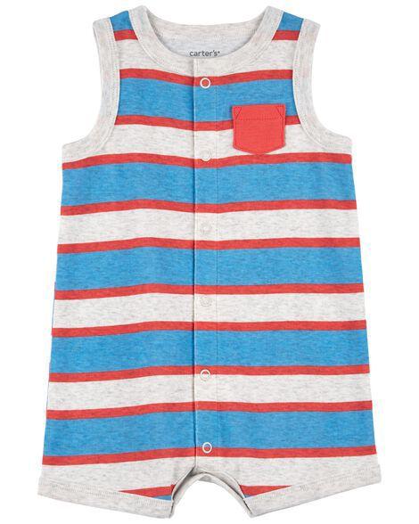 ROMPER INFANTIL MENINO CARTERS REGATA CINZA LISTRAS