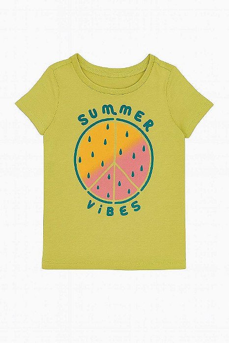 CAMISETA INFANTIL MENINA OSHKOSH MANGA CURTA VERDE - SUMMER