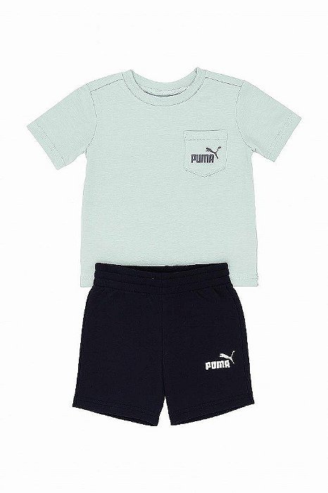 CONJUNTO MENINO PUMA 2 PEÇAS CAMISETA VERDE E BERMUDA